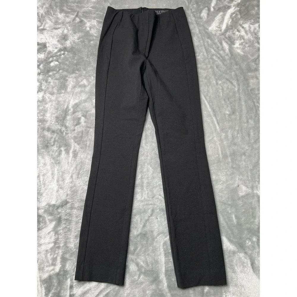 Rag And Bone Pants Women Size 0 Skinny Ankle Dress Solid Black‎ Back Zipper